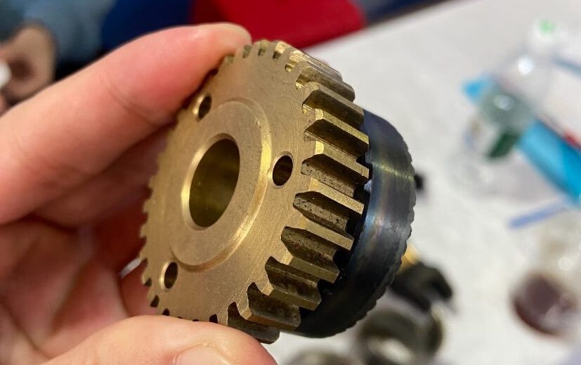 Custom CNC machined brass spur gear for industrial machinery