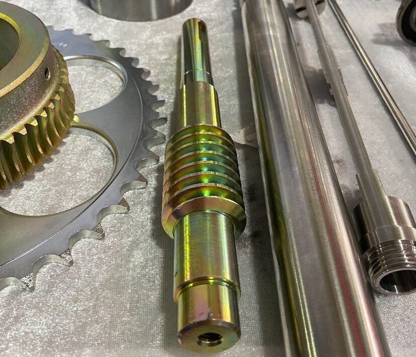 CNC machined Inconel spiral groove shaft with helical channels for oil & gas